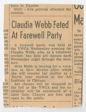 [Clipping: Claudia Webb Feted At Farewell Party]