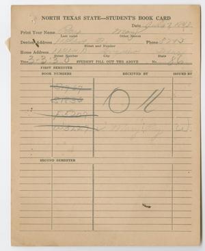 Primary view of object titled '[Book Card: Mary Ray, June 7, 1948]'.