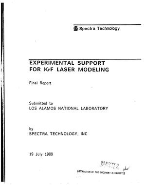 Experimental support for KrF laser modeling. Final report