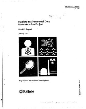 Hanford Environmental Dose Reconstruction Project. Monthly report, January 1992
