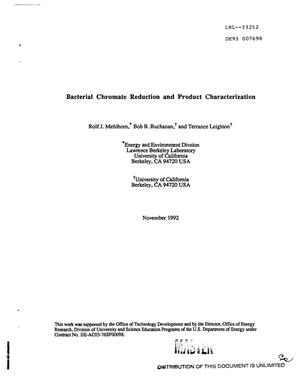 Bacterial chromate reduction and product characterization