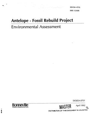 Antelope-Fossil Rebuild Project : Environmental Assessment.