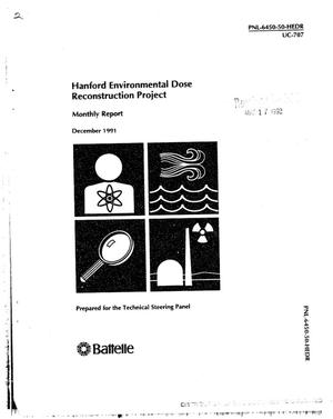 Hanford Environmental Dose Reconstruction Project. Monthly report, December 1991