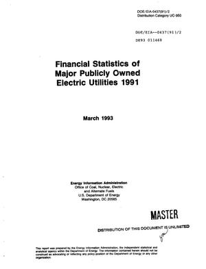 Financial statistics of major publicly owned electric utilities, 1991