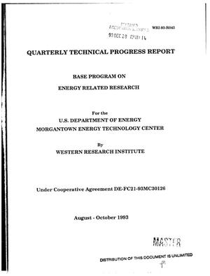 Base program on energy related research. Quarterly technical progress report, August--October 1993