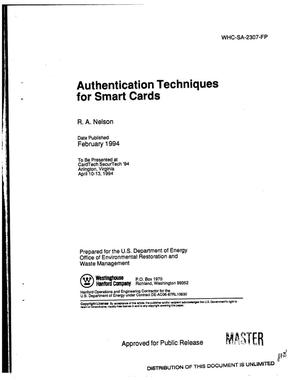 Authentication techniques for smart cards