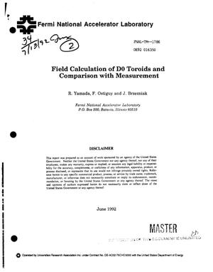 Field Calculation of D0 Toroids and Comparison With Measurement