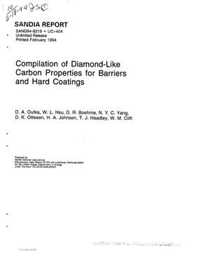 Compilation of diamond-like carbon properties for barriers and hard coatings