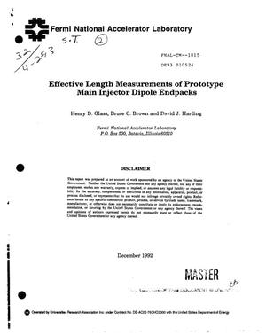 Effective length measurements of prototype Main Injector Dipole endpacks