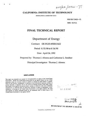 Stress-Relief Displacements Induced by Drilling--Applications to Holographic Measurements of in Situ Stress. Final Technical Report, August 15, 1988--August 14, 1990