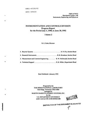 Instrumentation and Controls Division progress report, July 1, 1990--June 30, 1992. Volume 2