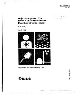 Project Management Plan for the Hanford Environmental Dose Reconstruction Project