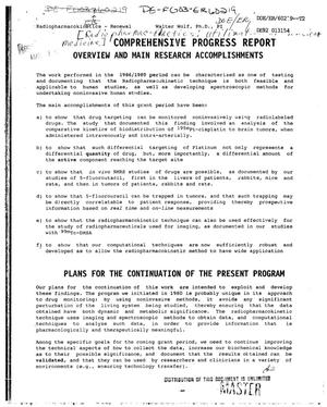 [Radiopharmacokinetics: Utilization of nuclear medicine]. Comprehensive progress report, [1986--1989]
