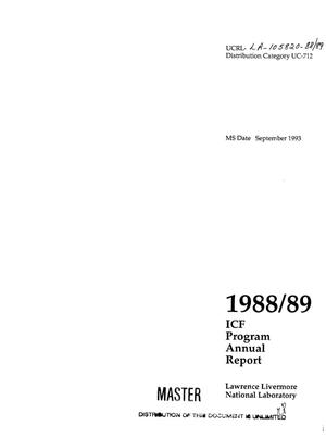 ICF program annual report, 1988--89