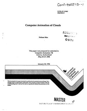Primary view of object titled 'Computer animation of clouds'.