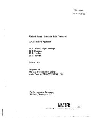 United States -- Mexican joint ventures: A case history approach