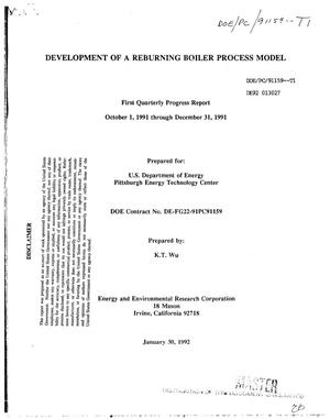 Development of a reburning boiler process model. First quarterly progress report, October 1, 1991--December 31, 1991