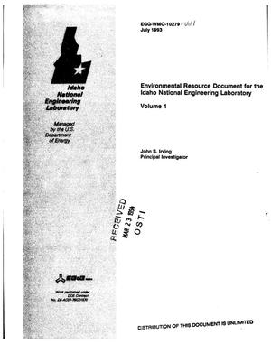 Environmental resource document for the Idaho National Engineering Laboratory. Volume 1