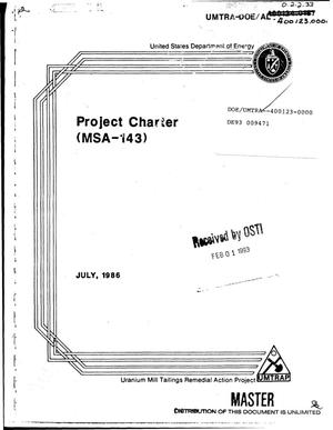 Project Charter (MSA-143). Revision 1