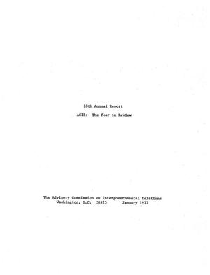 Primary view of object titled '18th Annual Report'.