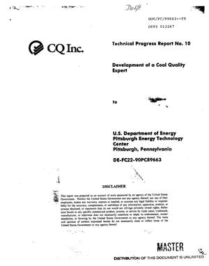 Development of a Coal Quality Expert. Technical progress report No. 10, Final report