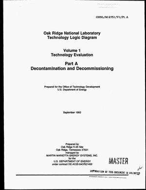 Oak Ridge National Laboratory Technology Logic Diagram. Volume 1, Technology Evaluation: Part A, Decontamination and Decommissioning