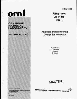 Analysis and monitoring design for networks