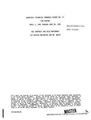 Engineering Development of Advanced Physical Fine Coal Cleaning Technologies: Froth Flotation. Quarterly Technical Progress Report No. 11, April 1, 1991--June 30, 1991
