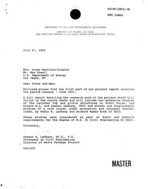 Waste Package Program. Progress report, January 1991--June 1991