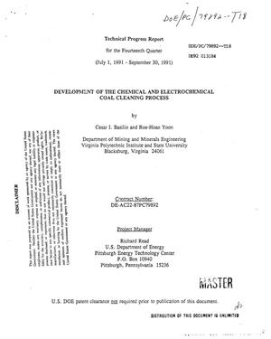 Development of the chemical and electrochemical coal cleaning process. Technical progress report, July 1, 1991--September 30, 1991
