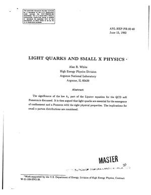 Light quarks and small X physics