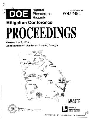 Fourth DOE Natural Phenomena Hazards Mitigation Conference: Proceedings. Volume 1