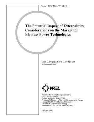 The potential impact of externalities considerations on the market for biomass power technologies
