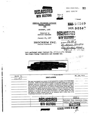 Chemical Processing Division monthly report, December 1966