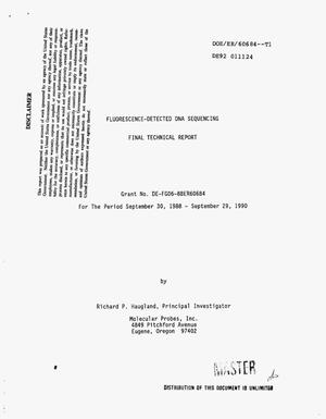 Fluorescence-detected DNA sequencing. Final technical report, September 30, 1988--September 29, 1990