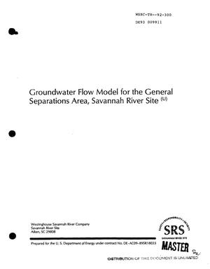 Groundwater flow model for the General Separations Area, Savannah River Site