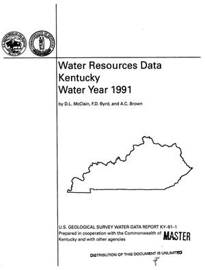 Water resources data, Kentucky. Water year 1991