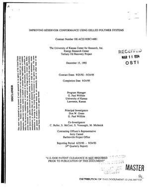 Improving reservoir conformance using gelled polymer systems. Fourth quarterly report, June 25, 1993--September 24, 1993
