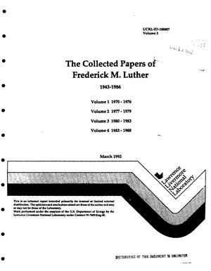 The collected papers of Frederick M. Luther, 1943--1986. Volume 3, 1980--1983