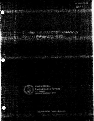 Hanford science and technology needs statements, 1999
