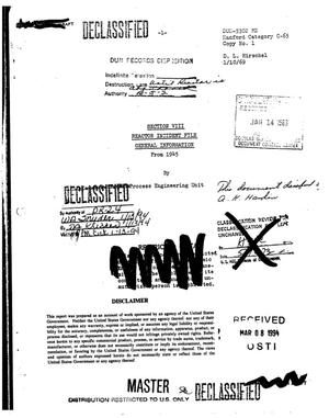 Section 8: Reactor incident file general information from 1945