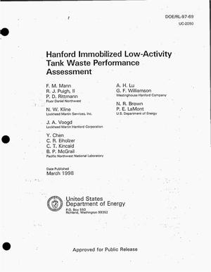 Hanford immobilized low-activity tank waste performance assessment