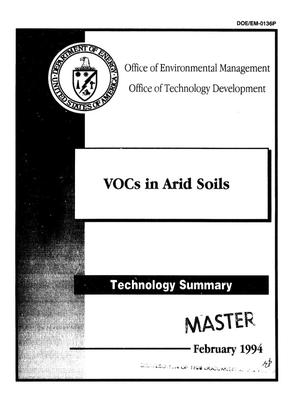 VOCs in Arid soils: Technology summary