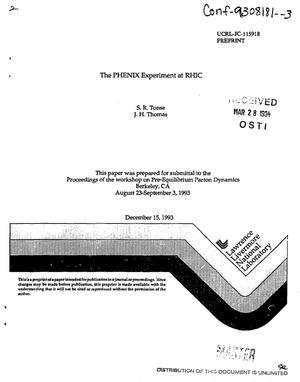The PHENIX experiment at RHIC