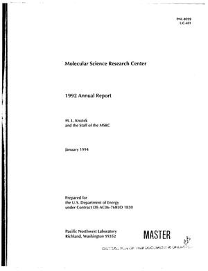 Molecular Science Research Center 1992 annual report