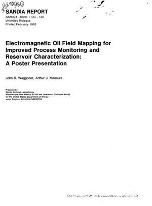 Electromagnetic oil field mapping for improved process monitoring and reservoir characterization: A poster presentation