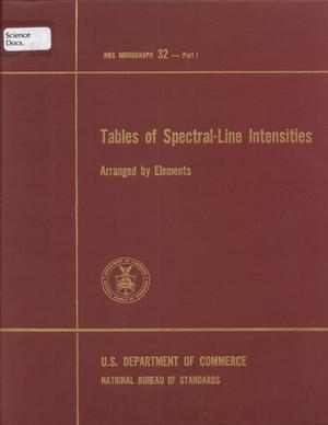 Tables of Spectral-Line Intensities: Part 1, Arranged by Elements
