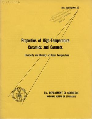 Properties of High-Temperature Ceramics and Cermets: Elasticity and Density at Room Temperature
