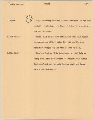 Primary view of object titled '[News Script: Thant]'.