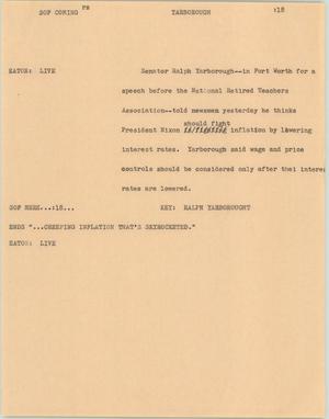 Primary view of object titled '[News Script: Yarborough]'.
